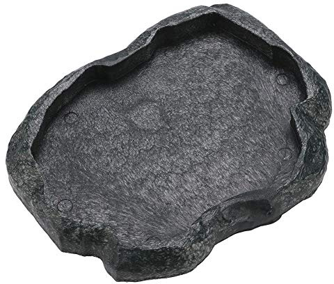 Rettile Cibo Piatto d'Acqua Rettile Durevole Mangiatoia per Roccia Scodella Tartaruga Lucertola Resina Acqua Ciotola Rettile Terrario Piatto per Alimenti(M-Verde)