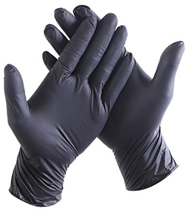 Nitras Medical 8320 Black Wave Gants jetables en nitrile Noir Taille M, 100 pièces (M)