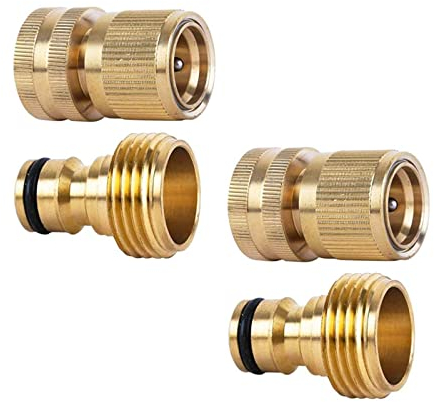 Adattatore per tubo flessibile da 3/4 di pollice,raccordo tubo acqua raccordi irrigazione set di connettori per tubi flessibili Connettore rubinetto da 3/4 di pollice(2paia)