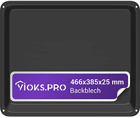 Vioks.pro Tiefes Backblech 466 x 385 x 25mm Ersatz für AEG 14002049002/9 Fettpfanne Backofen Ofen Emailliert Blech