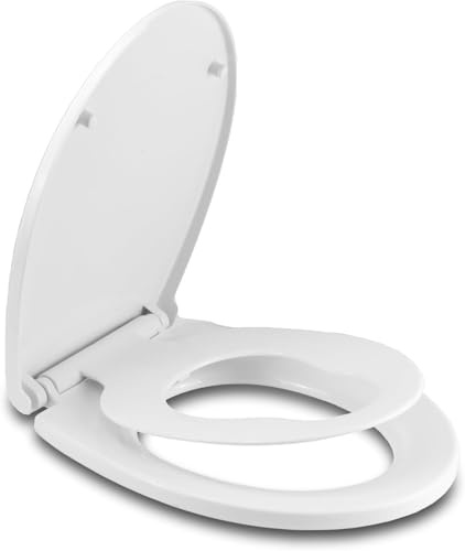KARAN KING - Convenient Quick-Release Family Toilet Seat for Easy Cleaning and Potty Training - Adjustable 360 Degree Hinges for Adult and Kid-Friendly Use - Kid-Friendly Toilet seat, Easy Fit