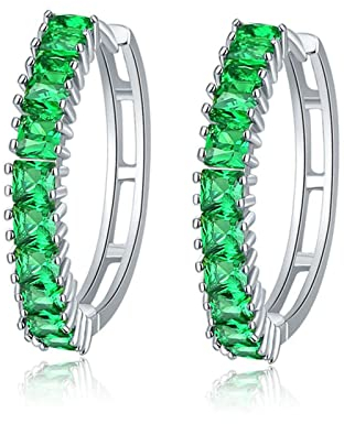 Ayoiow Silber Plated Ohrringe Silber Damen Eternity Huggie Ohrringe Creolen