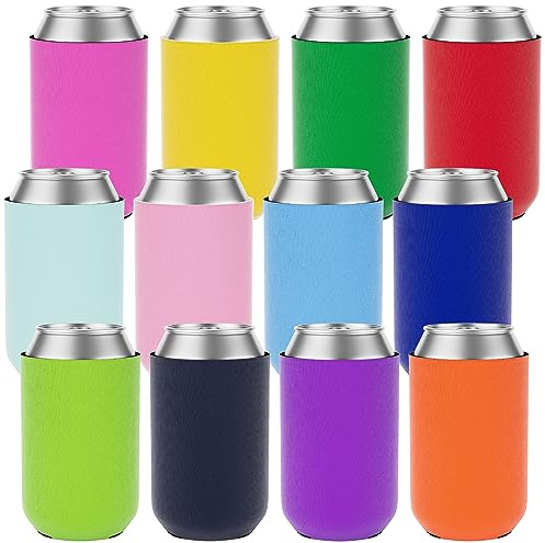 Fundas personalizadas para enfriar latas de cerveza, a granel, aisladas, con logotipo, imagen, texto, para bodas, fiestas de cumpleaños, pesca, picnics, paquete de 1 a 150 (12 colores surtidos)
