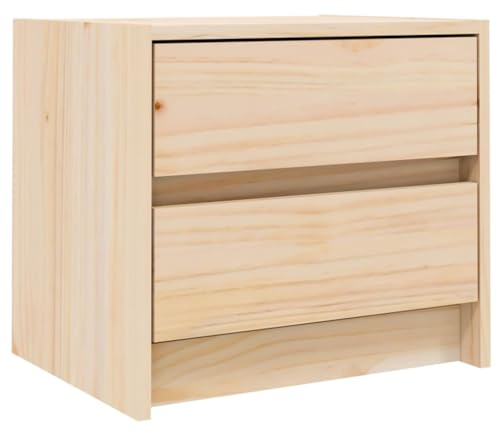 vidaXL Nachttisch, Nachtschrank mit viel Stauraum, Kommode für Schlafzimmer, Nachttischschrank Beistelltisch Aufbewahrung Nachtkästchen, Massivholz Kiefer