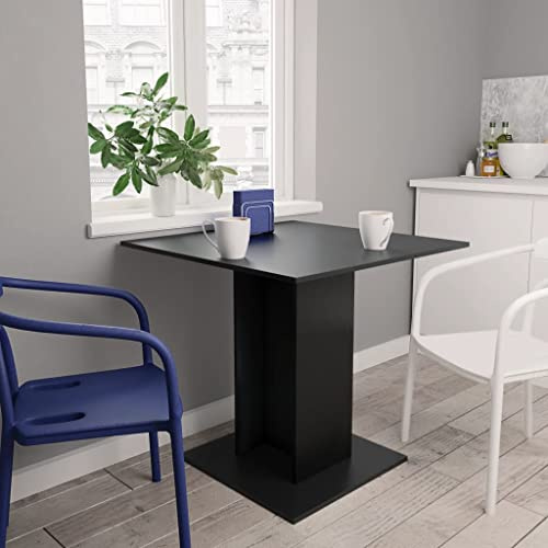 Willood Esstisch Küchentisch Esszimmertisch Speisetisch Tisch Säulentisch Restaurant Esszimmer Küche Wohnzimmer Schwarz 80x80x75 cm Holzwerkstoff