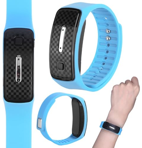 Mosquito Repellent Bracelet, Ultrasonic Mosquitoes Repeller Bracelet 3 Modes Rechargeable, Adjustable Strap, Insect Repeller Wrist Band for Camping Hiking Fishing Outdoor Sports Kids Adult (Blue)