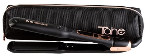 Tahe Plancha para el cabello Millenium Pro 4.0 con revestimiento cerámico, tecnología de iones negativos y neceser incluido