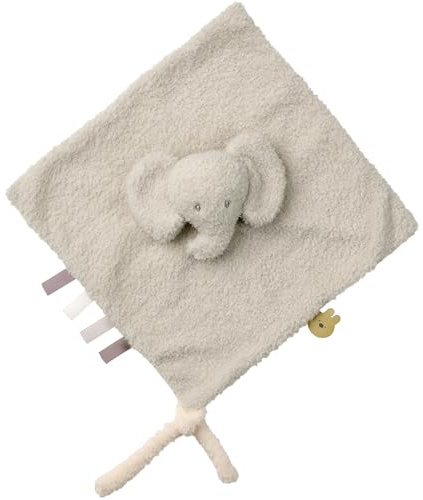 Nattou Schnuffeltuch aus Polyester, Elefant, Wegbegleiter ab der Geburt, 39 x 39 cm, Teddy, Grey