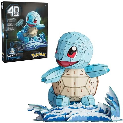 4D Build, Pokémon Squirtle 3D Model Kit, Pokémon Collectibles, Kanto Starter Collection, Desk Décor, Adult Puzzles, Building Toys, 3D Puzzles for Adults & Teens, 180 Pieces, for Ages 12 & Up