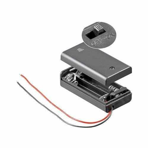 TECHZOCO Portapilas con Interruptor ON/Off, Soporte de Batería AAA, Caja de Batería, Porta Pilas, Incluye Cable de 200mm, Voltaje Total: 3V (1.5V por Pila), Apto para 2 Pilas LR3 AAA (FR3, HR3, LR3)