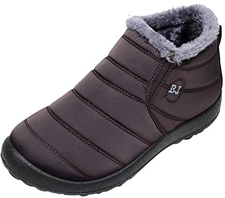 Scarpe invernali da donna, foderate, impermeabili, calde, invernali, antiscivolo, termiche, da lavoro, da trekking