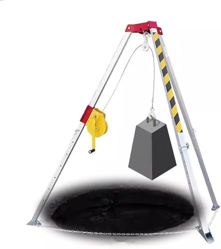 HeavyDuty Kit di protezione anticaduta 12002600 lb Treppiede Sistema di salvataggio con gambe regolabili da 2,1 m e verricello autobloccante per sicurezza in spazi ristretti e soluzioni di lavoro