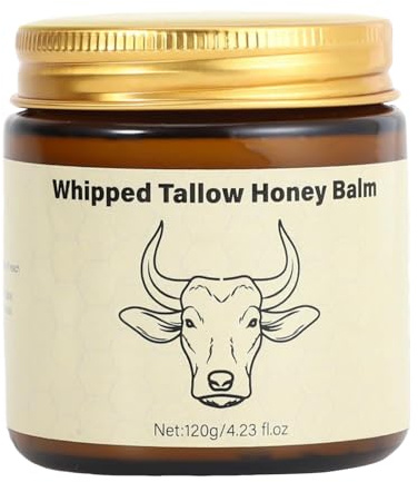 Beef Tallow for Skin - Organic Pasture Moisturizer with Honey Balm, Natural Moisturizer for Face and Body, Relief for Dry and Sensitive Skin (1)