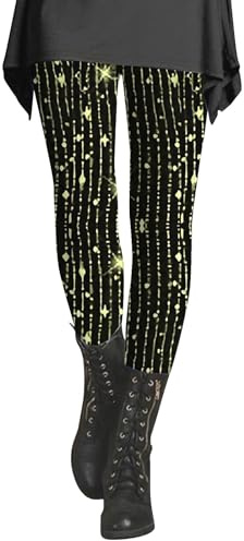 Damtermoleggings vinterfodrade leggings bomull långt mönster stretch termobyxor färgglada tights hög midja stretch yogabyxor varma vinterleggings ogenomskinliga sportleggings varma vinterbyxor, GUL, L