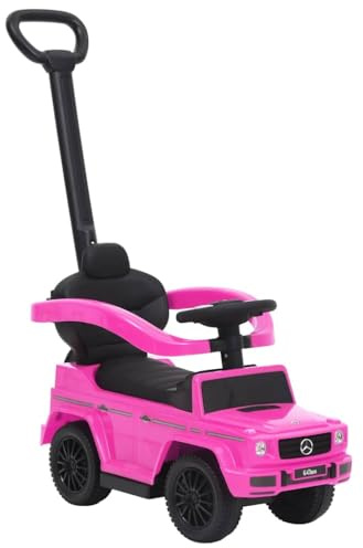 Runheo Coche deslizante G63 rosa con volante, asiento y manija deslizante, vehículo infantil Babywalker de plástico con compartimento de almacenamiento, carga de 25 kg, para niños de 12 a 36 meses en