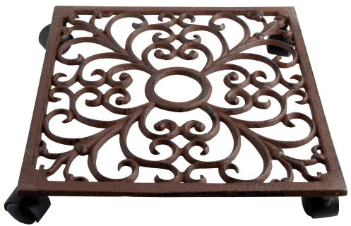 Esschert TG40 Fallen Fruits Square Plant Trolley, Brown, 7x28x28