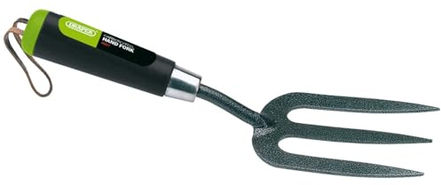 Draper Garden Hand Fork | Heavy Duty Carbon Steel Weeding Tool | Soft Grip Plastic Handle | 88807