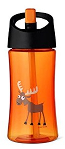 Carl Oscar Lustige Kinder Trinkflasche mit Tragegriff und man kann aufrecht trinken 0,35 L Orange