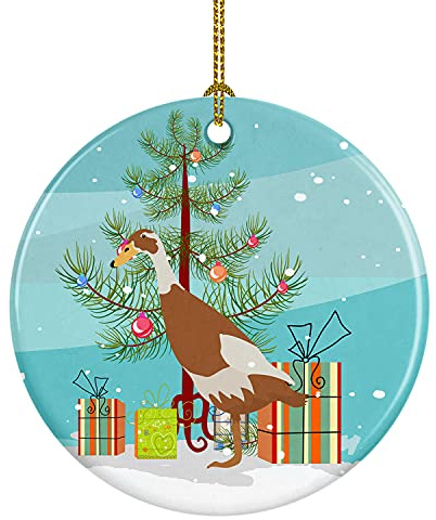 Caroline's Treasures Indian Runner Duck Christmas Ceramic Ornament, Teal Christmas Tree Hanging Decorations for Home Christmas Holiday, Party, Gift, 3 in, Multicolor