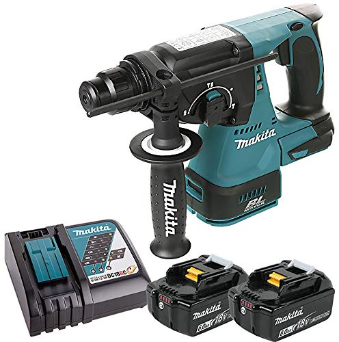 Makita DHR242 18v Brushless SDS+ Rotary Hammer with 2 x 6.0Ah Batteries & Charger