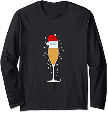 Coupe de champagne avec bouchon de noël Manche Longue