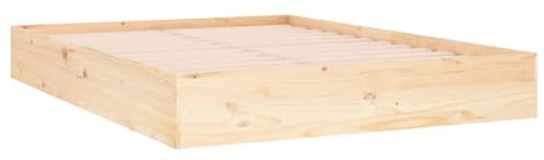 vidaXL Sängram massivt trä 135x190 cm, träsängram, sängram i trä, sovrumsmöbler, träsängramar, sängramar i trä, säng, sängar, träsäng, träsängar