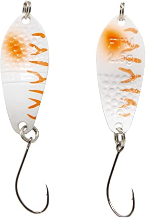 FTM Spoon Dragon UV Blinker 2,5g - Weiß-Orange/Weiß Orange Forellenblinker
