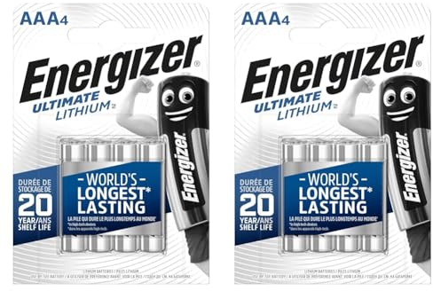 Energizer AAA Batterien, Ultimate Lithium Batterie, 4 Stück (Packung mit 2)