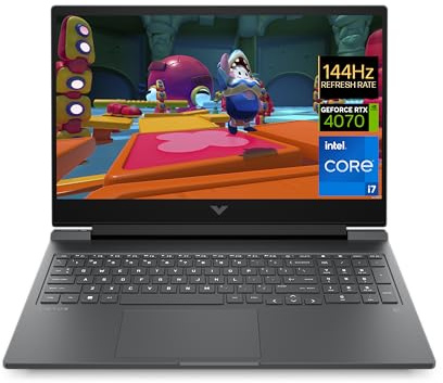 HP Victus 16-r1000sf Ordinateur Portable Gaming 16 FHD IPS 144 Hz, PC Portable Gamer (Intel Core i7-14650HX, RAM 16 Go, SSD 512 Go, Nvidia GeForce RTX 4070 8Go, Windows 11), Laptop Gris, AZERTY
