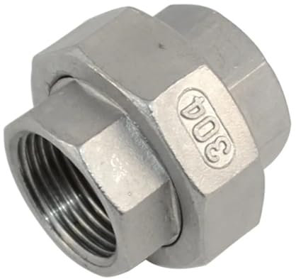 Generisch 304 Edelstahl Union Joint Kupplung 1/4 3/8 1/2 3/4 1 1-1/4 1-1/2 2 weiblich Männlich Gewinde Guss Rohr Fitting(1-1/2)