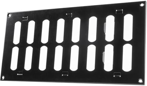 Vent Systems 300 x 150 mm / 12 x 6 Inch Vent Cover - Black Adjustable Metal Grill Cover - Air Supply Ventilation - Metal Grate - Vent Covers/Grilles for Heating/Cooling, Home, Kitchen, Bathroom