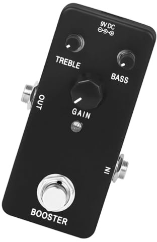 Pure Booster E-gitarren Effektgerät für Elektrische Gitarre, Schwarz | Abs Gehäuse, Präzise Klangregelung, Einfache Bedienung und Verbessertes Spielgefühl