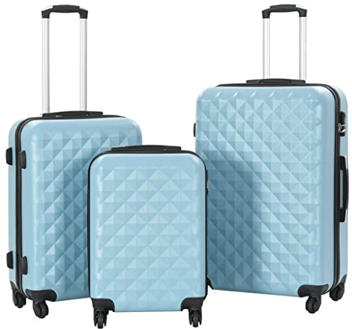 GeenYuu Juego de 3 carros rígidos de plástico ABS azul con candado TSA, 3 tamaños 36 x 22 x 55 hasta 48 x 28 x 76 cm, ruedas de 360 grados, mango telescópico, equipaje ligero para vuelo, negocios y