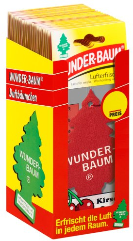 Wunderbaum Miracle Boîte de Coton 134206/24 Lot de 24 sapins désodorisants Senteur Cerise