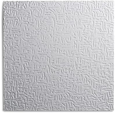 DECOSA Dalle de plafond Malaga - polystyrène - blanc - effet crépi - 50 x 50 cm - 8 sachets (=16 m2)