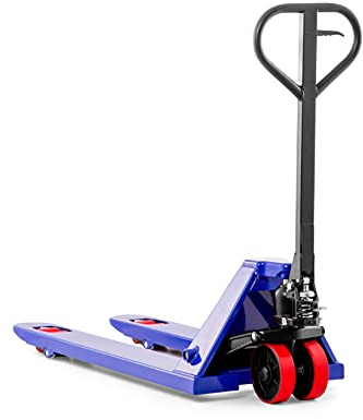 Pallit Hubwagen 2500 kg Palettenwagen 1150 mm Gabellänge Five Blau Robuster Gabelhubwagen mit PU Polyurethan Rollen Handhubwagen aus Stahl, langlebig Palettenhubwagen