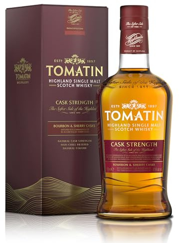 Tomatin Cask Strength Highland Single Malt Scotch Whisky 57.5% alcohol/vol 70cl Glass Bottle in Gift Box