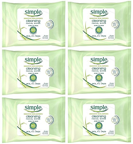 Simple Cleansing Facial Wipes 25 Each (Pack of 5)