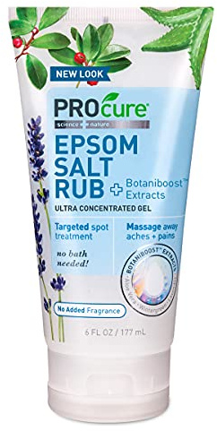 PROCURE Epsom Salt Rub Gel with Aloe Vera, 6 Fl Oz (Pack of 3)