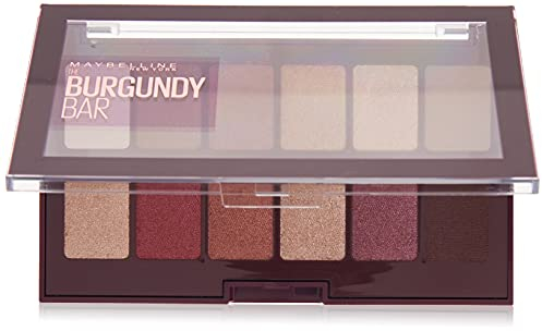 Maybelline New York The Burgundy Bar Palette Ombretti, 12 Colori con Toni dal Nude al Burgundy, Finish Mat