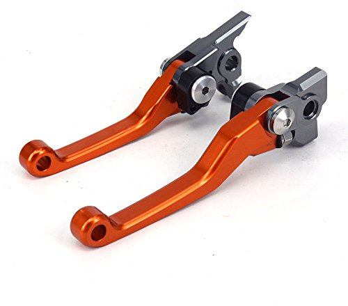 Billet Pivot Plegable Palanca Embrague Freno Moto para 250 300 350 400 450 500 505 525 530 SX SXF XC XCF XCFW EXC XCW EXCF XCFW SMR XCRW CR125/250 WR125/250/300/360-Naranja