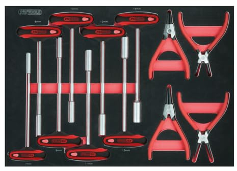KS Tools Sicherungszangen und T-Griff-Satz, 12-tlg., 1/1 Systemeinlage