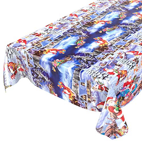 ANRO Wachstuchtischdecke Wachstuch Wachstischdecke Tischdecke Weihnachten Rot Weihnachtsfest 100x140cm