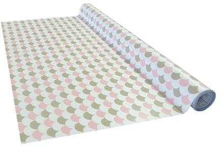 Venilia Lámina adhesiva, Lunares Retro Rosa Blanco Gris Topo, 45cm x 2m, Espesor 95μ, Vinilo autoadhesivo para muebles o cocina, decorativas papel pintado pared, PVC sin ftalatos, Fabricado en UE