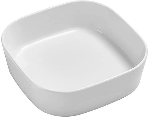 Rosti Modula - Plat Four Rectangulaire en Porcelaine - Grand plat de cuisson pour Gratin, Lasagne, Tiramisu - Compatible Lave Vaisselle - 24 x 24 x 7 cm - Blanc