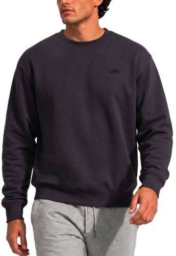 Iron Mountain Men’s Fleece Jumper Crew Neck Sweatshirt Cotton Blend Workwear Pullover Long Sleeve Lightweight Durable Sweatshirts for Men Casual Wear (Charcoal Marl, XL)