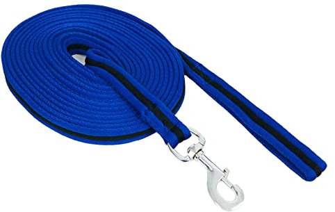 Longe Longierleine für Pferde Softlonge Pferdelonge für Reitsport 8,5m (blau-schwarz)