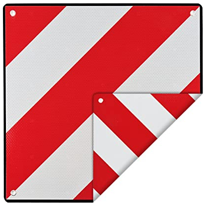 Flexible Warntafel zum wenden für Italien und Spanien 50 x 50 cm Ösen Kunststoff Warnschild Fahrradträger Wohnmobil Wohnwagen Auto
