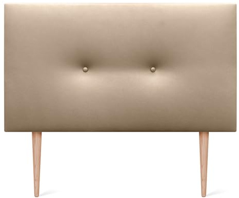 DHOME Konstläder eller Acualine Tyg Huvudgavel med Knappar med Ben High End Stoppad Huvudgavel Lyxig Säng Säng Sovrum (Konstläder Champagne, 110x105cm (Säng 80/90/105))