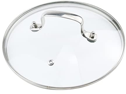 Tighall 8 Tempered Glass Lid with Steam Vent Hole Universal Pan Pot Clear Cookware Lid Replacement with Holder Handle, Stainless Steel Rim, Fits for Pots/Pan/Electric Pressure Cooker